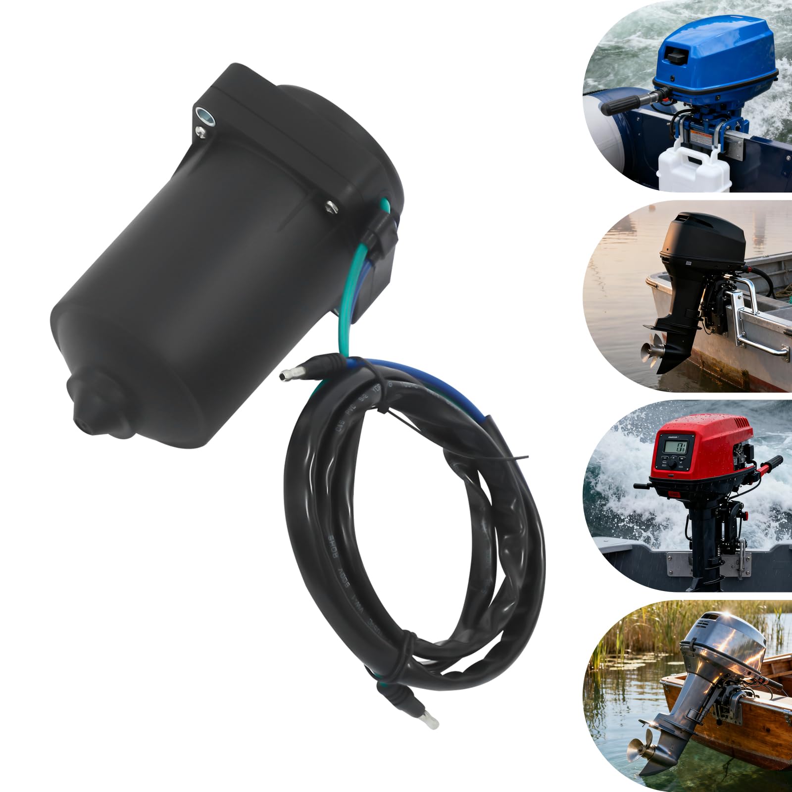 Tilt Trim Motore per fuoribordo Mercury, 12 V, 260 W, con coppia di 5 Nm, ricambio per Mercury a 2 tempi 75-300 CV e 4 tempi 135-300 CV, resistente alla corrosione in rame puro, nero
