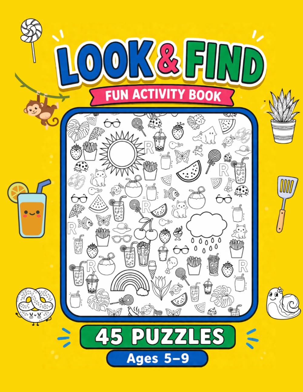 Look and Find Coloring Book for Kids Ages 5–9 Search and Find Activity Book | 45 Fun Find and Color Pages: Hidden Objects, Seek and Find, Puzzle ... and Girls (Look & Find Coloring Adventures)