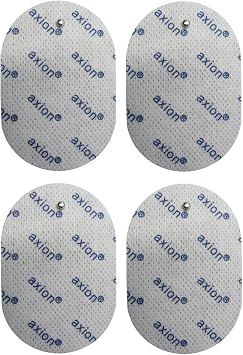 4 Oval TENS Electrode Pads Compatible for Panasonic TENS Machines - Pads for TENS EMS Devices - Size 70x50mm - axion Brand Quality