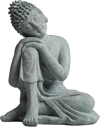 Vista 10 de Estatua de Little Buda para el hogar – Estatua de meditación de piedra hecha a mano de Buda sentado, Buda, Buda, estatua de Buda bebé Buda