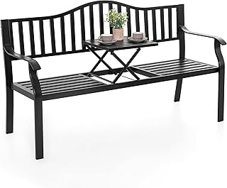 12 Hillside Backyard Landscaping Ideas for Stable Stylish Slopes 90 NUU GARDEN Outdoor Garden Bench with Built-in Small Table, E-Coated Meta...