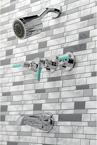 Miniatura 4 de Kingston Brass KBX8136DKL Kaiser - Grifo para bañera y ducha, níquel pulido, 7.13 x 14.13 x 5.13 pulgadas