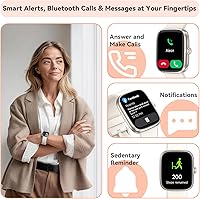 Vista 4 de Reloj inteligente para mujeres y hombres, pantalla táctil HD de 1.83 pulgadas, IP68, impermeable, rastreador de actividad física con llamadas