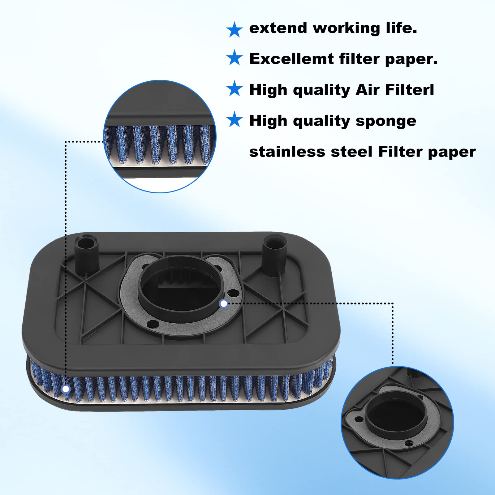 AHL 29331-04/HD-8834 motocicleta filtro de aire compatible con Harley XL1200L Sportster Low 74 CI 2006-2011/XL1200N Sportster Nightster 74 CI 2007-2012/XL1200C Sportster Custom 74 CI 2004-2013