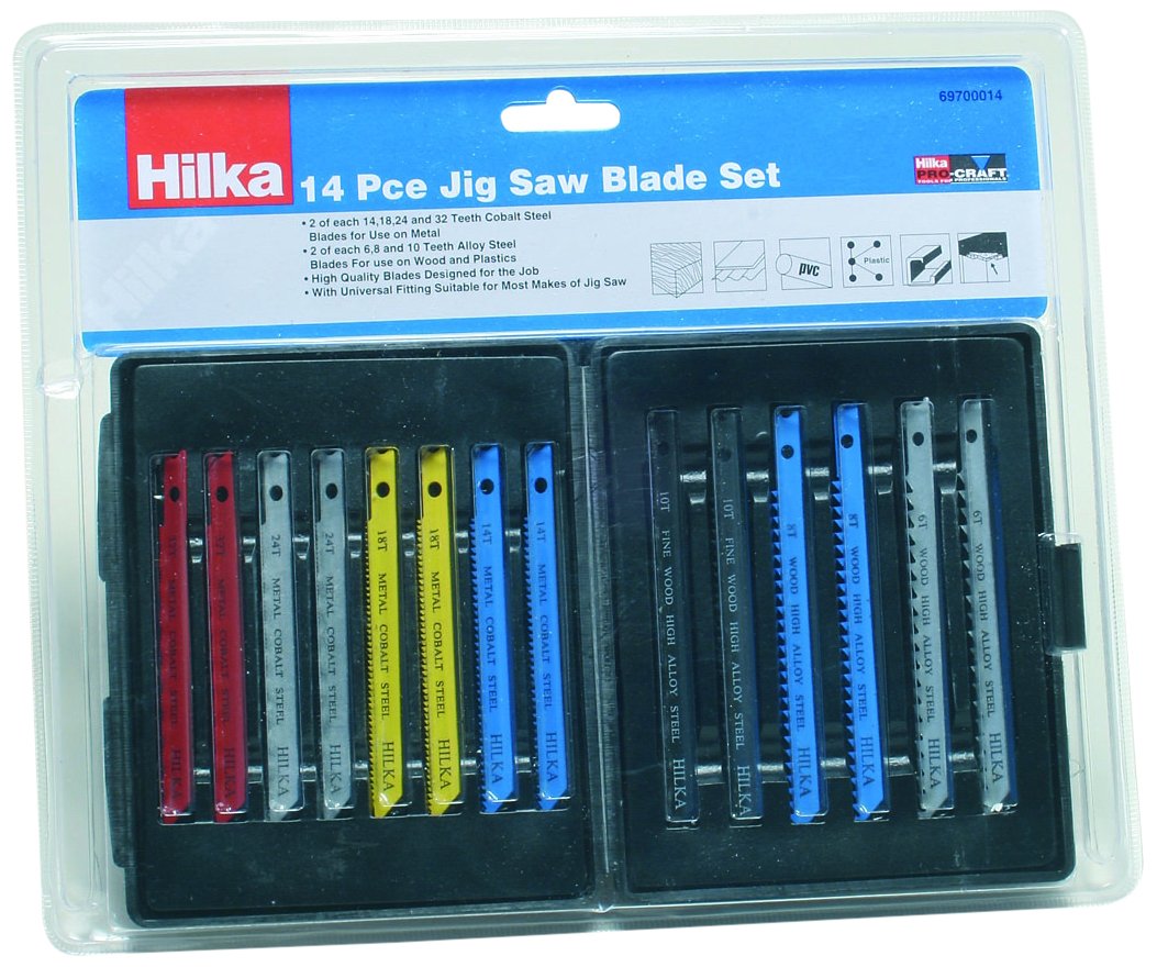 Hilka 69700014 Jigsaw Blade Set 14 Piece Assorted 5013433700145
