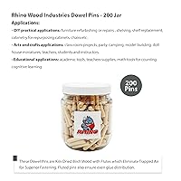 Vista 35 de 3/8" x 2" - Paquete de 500 pasadores de madera - Secados al horno, estriados y biselados (3/8" x 2", 500 unidades)