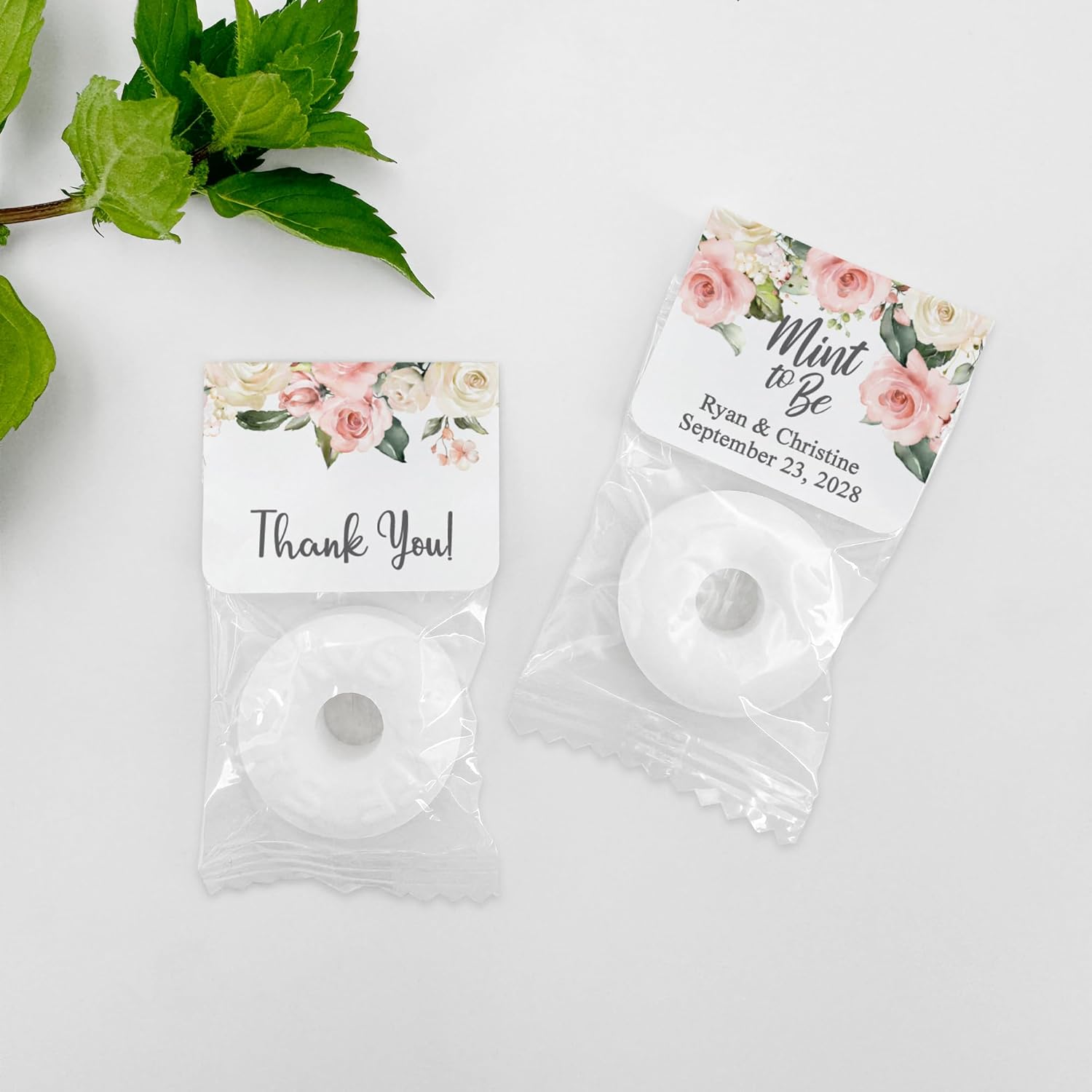 Best Day Ever Spot Mint to Be Wedding Favors, Wedding Favor Mints, Watercolor Floral Favors, Personalized Mints, Mint Life Savers, Edible Wedding Favors - Set of 100