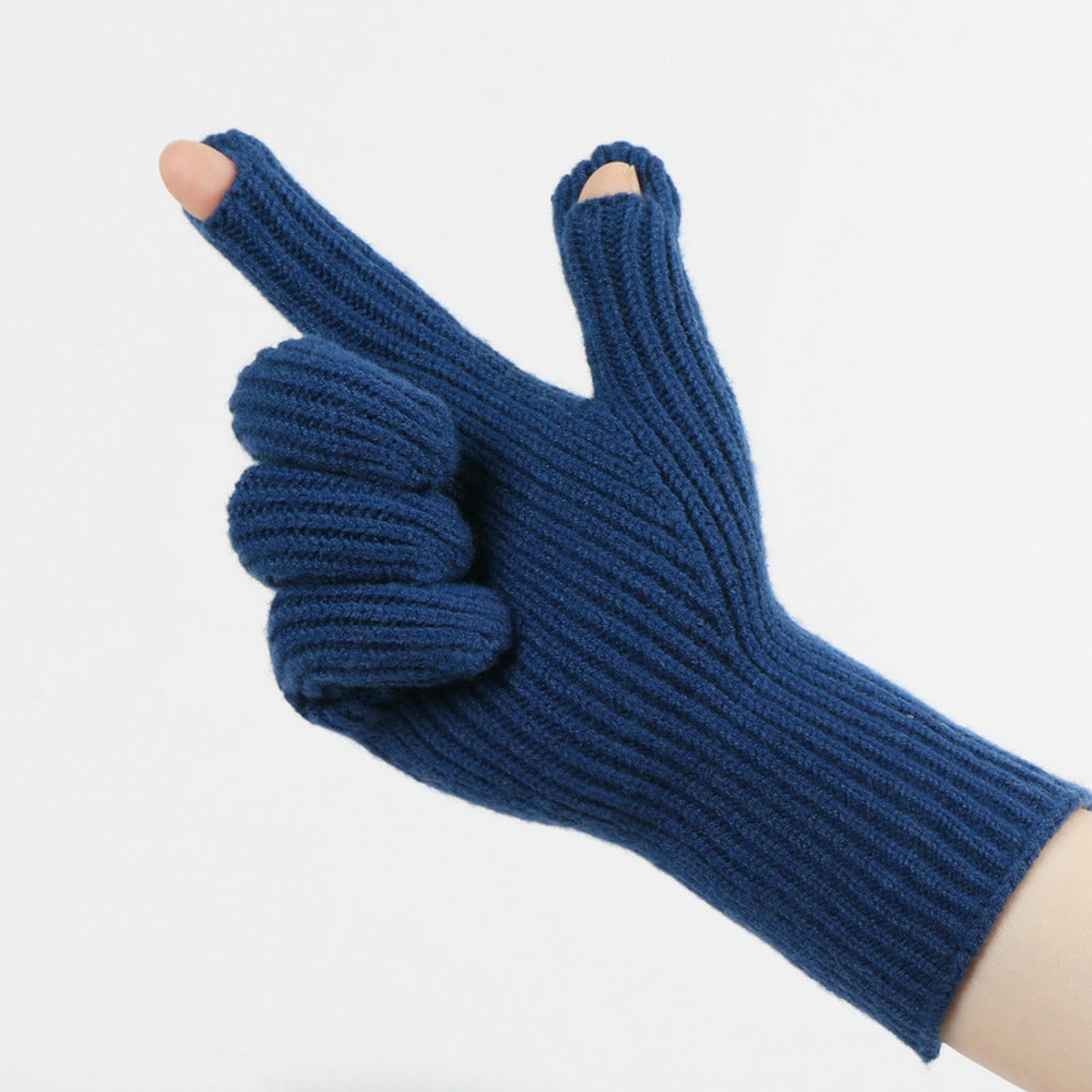 Wintermütze Schal Handschuhe Set Einfarbige Strickmütze, Winterwarme Dicke Wollmütze, Und Handschuhe-Set-Leuchtend Rot