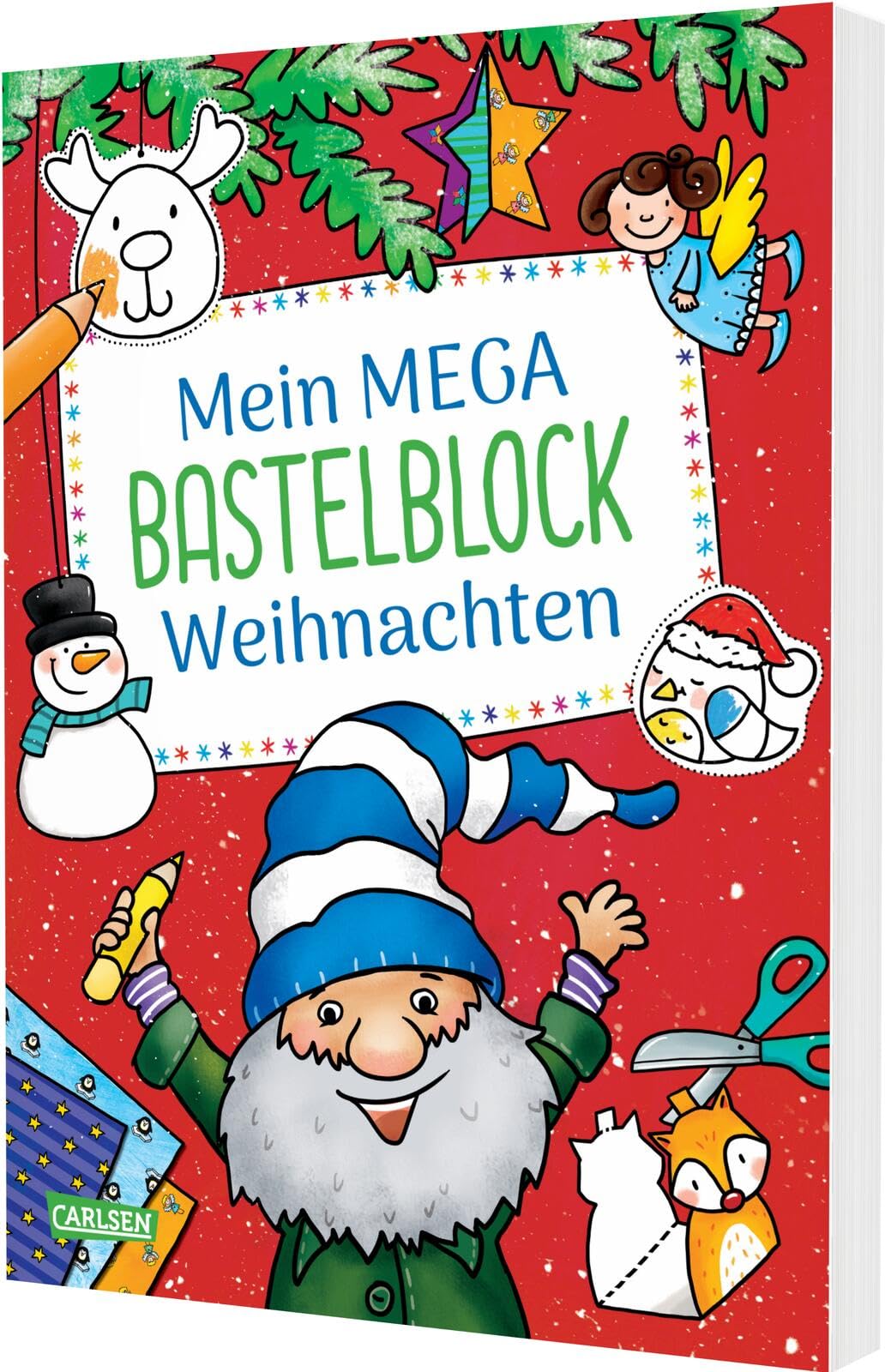 Mein MEGA Bastelblock: MEGA Bastelblock Weihnachten: Weihnachtlicher Bastelvorlagen für Kinder ab 5 Jahren