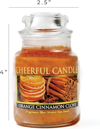 Miniatura 5 de A Cheerful Giver - Vela en tarro de vidrio perfumada de naranja y canela (6 onzas) con tapa y fragancia fiel a la vida, fabricada en Estados Unidos