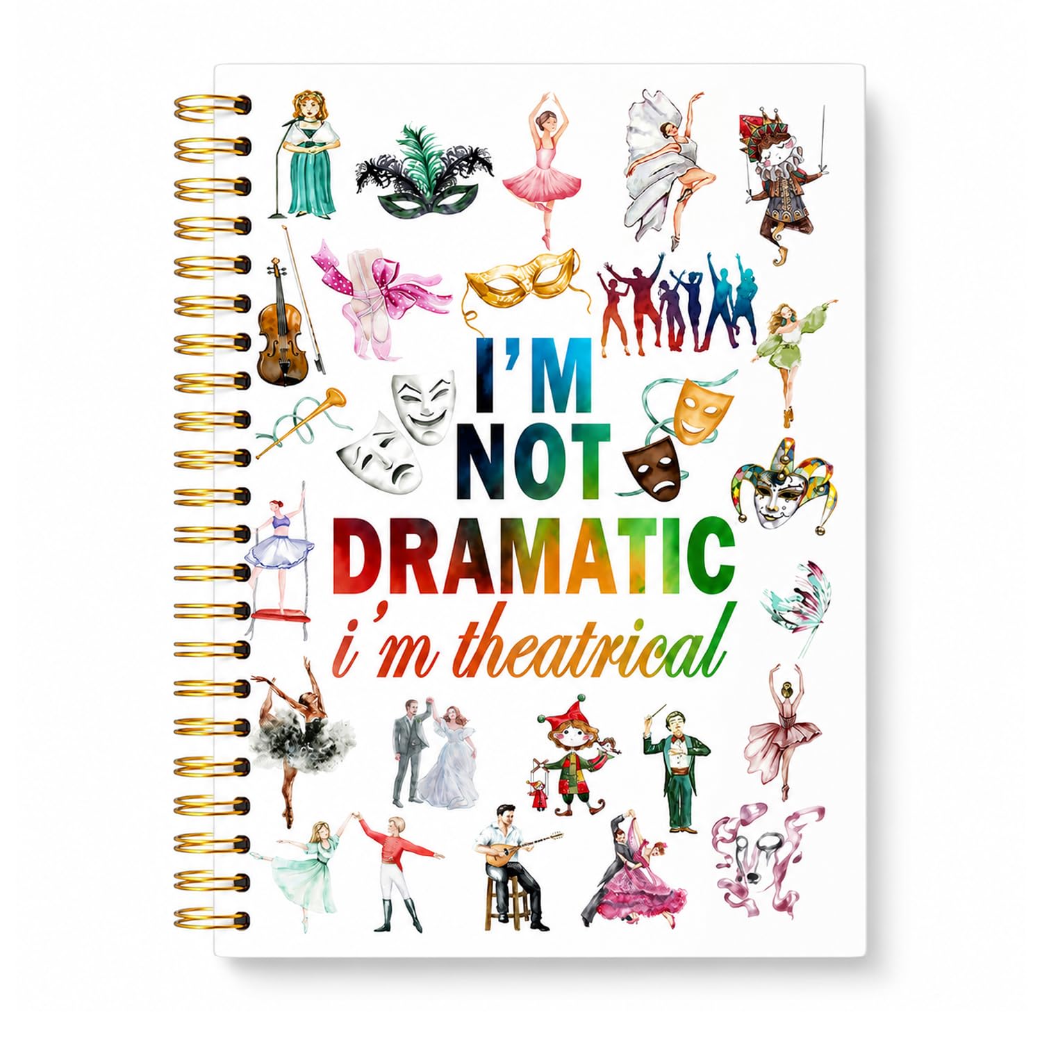 Aurelx Theater Gifts, Broad way Gifts Spiral Notebook, 8 x 6 Inch A5 Notebook with Double-sided Pattern, 40 Sheets/80 Pages A5 Notepad for Director Actor Actress Performers for Writing & Planning
