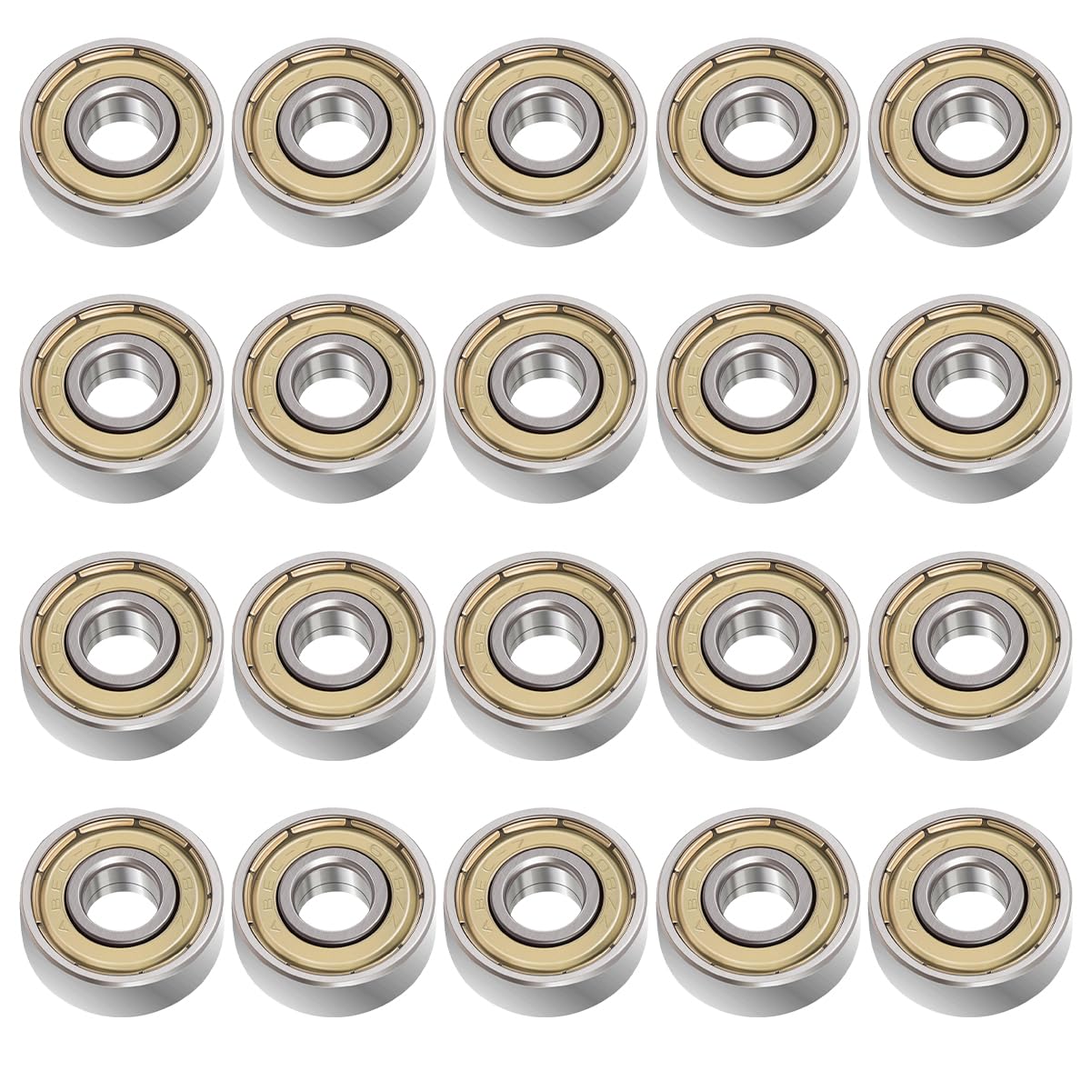 20 sztuk łożysk kulkowych 608zz 8 x 22 x 7 mm, metalowe łożyska kulkowe 608, podwójnie ekranowane łożyska kulkowe, deskorolka Deep Groove Ball Bearings, promieniowe łożyska kulkowe zwykłe, miniaturowe
