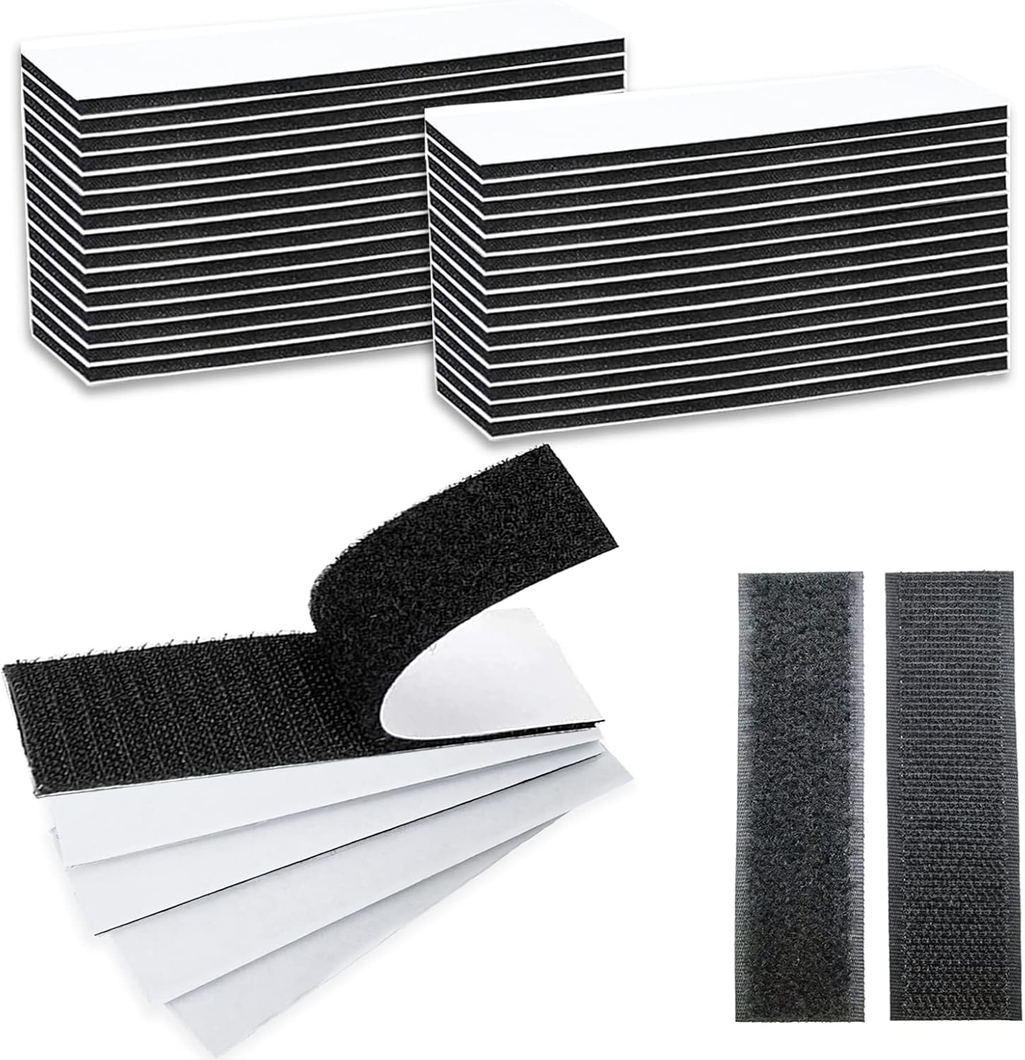 Heavy Duty Hook Loop Strips with Adhesive, 30 Pairs Strips