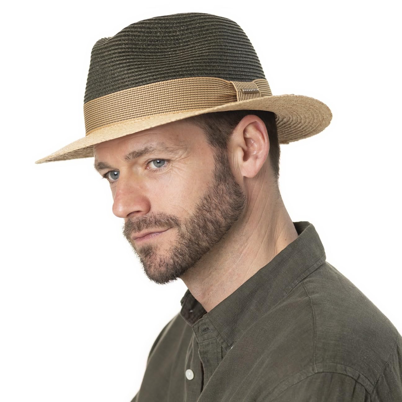 Stetson Twotone Traveller Sombrero Bicolor con Banda de Tela Hombre Primavera Verano