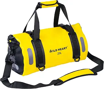 Wild Heart Waterproof Duffel Bag 20L, 30L, 40L with Welded Seams and Shoulder Straps