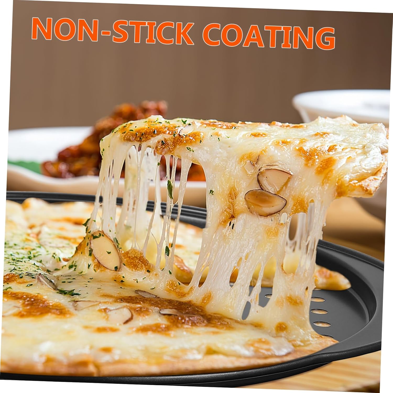 4pcs Detriot Pizza Pans Nonstick Carbon Steel Oven Baking Trays Small Holes for Optimal Airflow