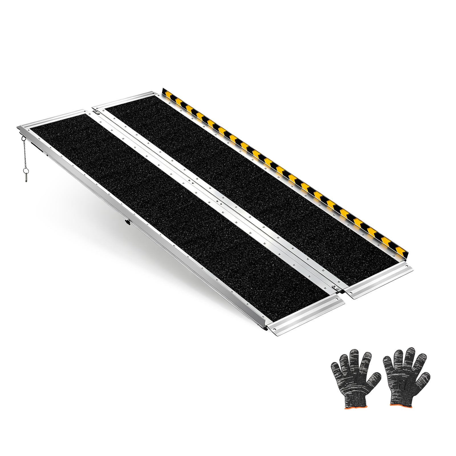 VEVOR Rampa para Silla de Ruedas Plegable de Aluminio 1520 x 745 mm, Rampa de Umbral Antideslizante con Capacidad de Carga 362,9 kg para Puertas, Entradas, Escaleras, Andadores, Scooters y Uso Diario