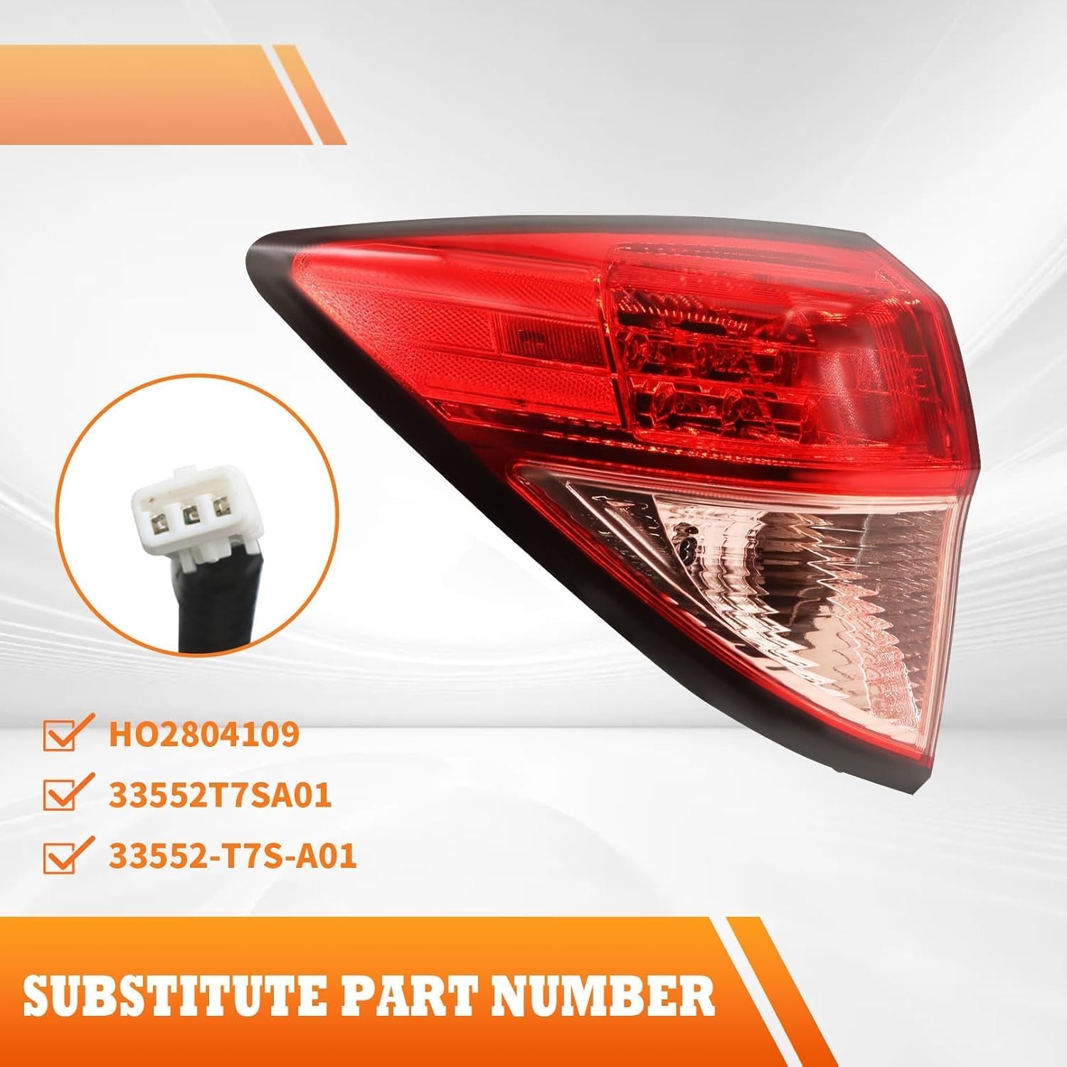 Driver Side Outer Tail Light Red Compatible with HRV HR-V 2016 2017 2018 Rear Tail Lamp Taillight HO2804109 33552T7SA01 (Left)