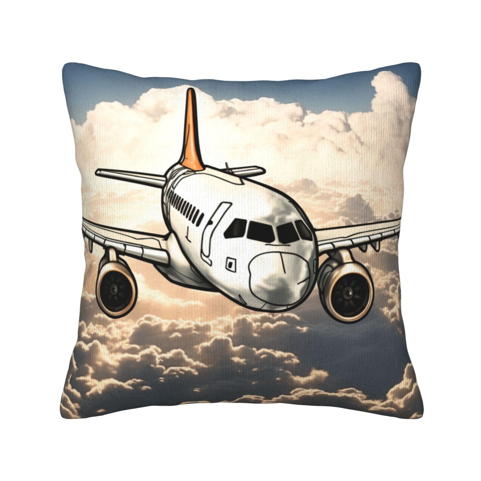 Housses de coussin velours côtelé avion pour décorer votre canapé et réchauffer le salon