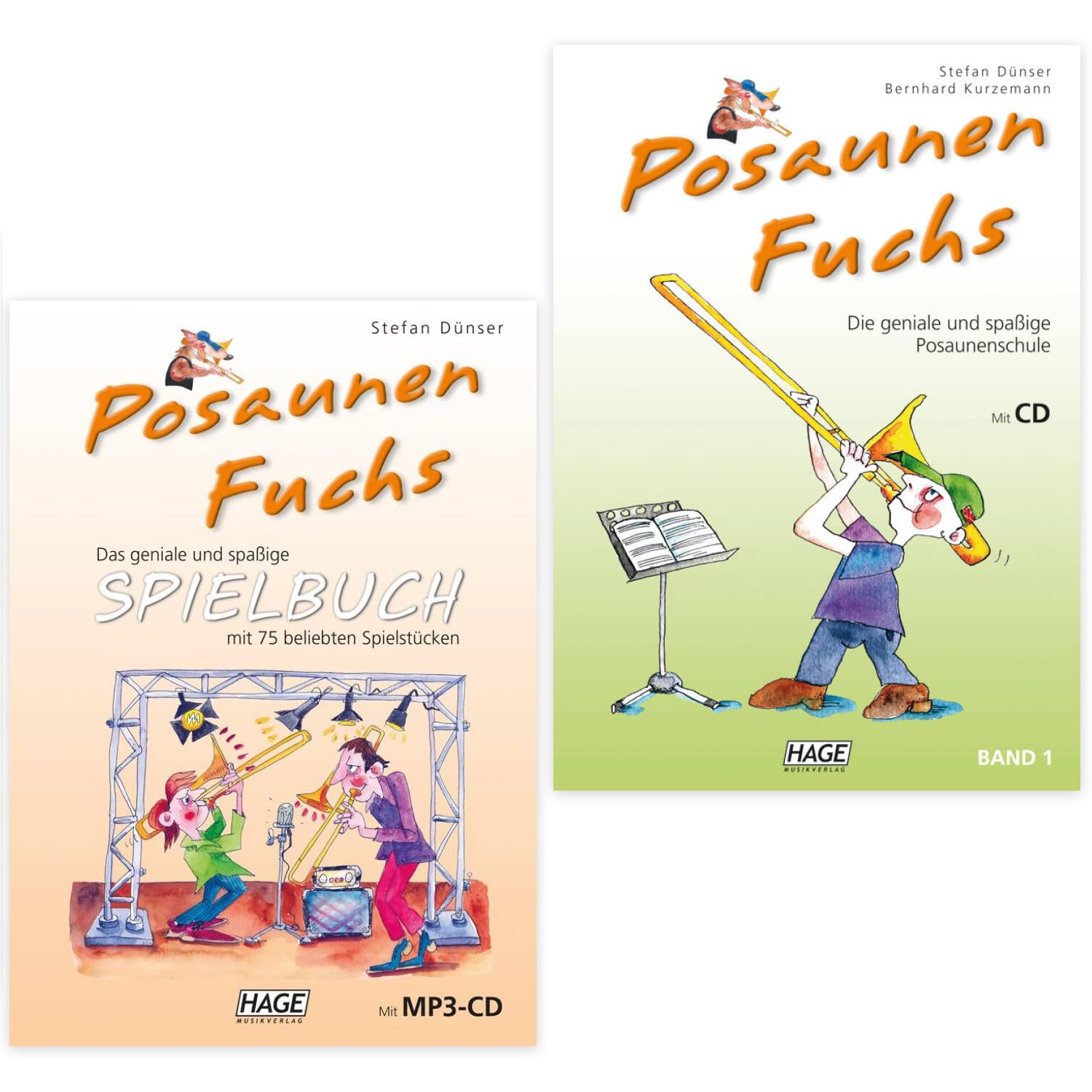 Posaunen Fuchs Band 1 und Spielbuch (EH3811, EH3810, 9783866260818, 9783866264021) + Poliertuch aus Mikrofaser (Starterset)