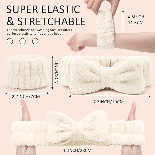 Miniatura 2 de EIMMBD Juego de diadema y pulsera, 9 piezas de microfibra para la cabeza y toallas de muñeca para lavar la cara, maquillaje, deportes, banda
