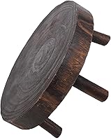Vista 3 de Taburete de madera para plantas, soporte bajo para plantas, soporte redondo para macetas elevadoras, soportes para múltiples plantas, soporte