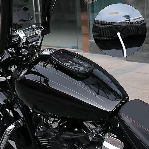 Miniatura 6 de X AUTOHAUX Bolsa de tanque magnética universal de 7 pulgadas con agujero para auriculares, de piel sintética, impermeable, para motocicleta