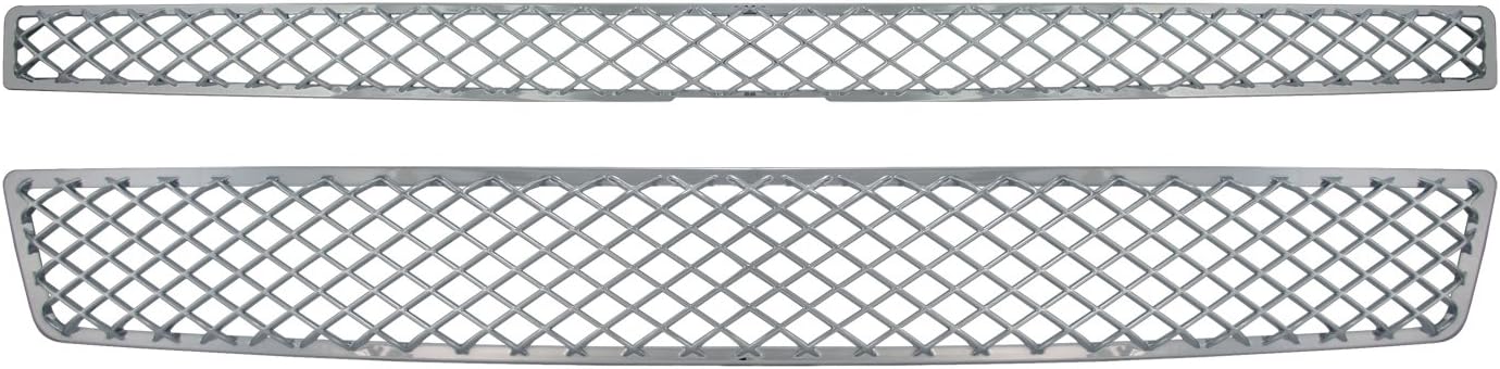 Bully GI-33X Triple Chrome Plated ABS Snap-in Mesh Style Imposter Grille Overlay, 2 Piece