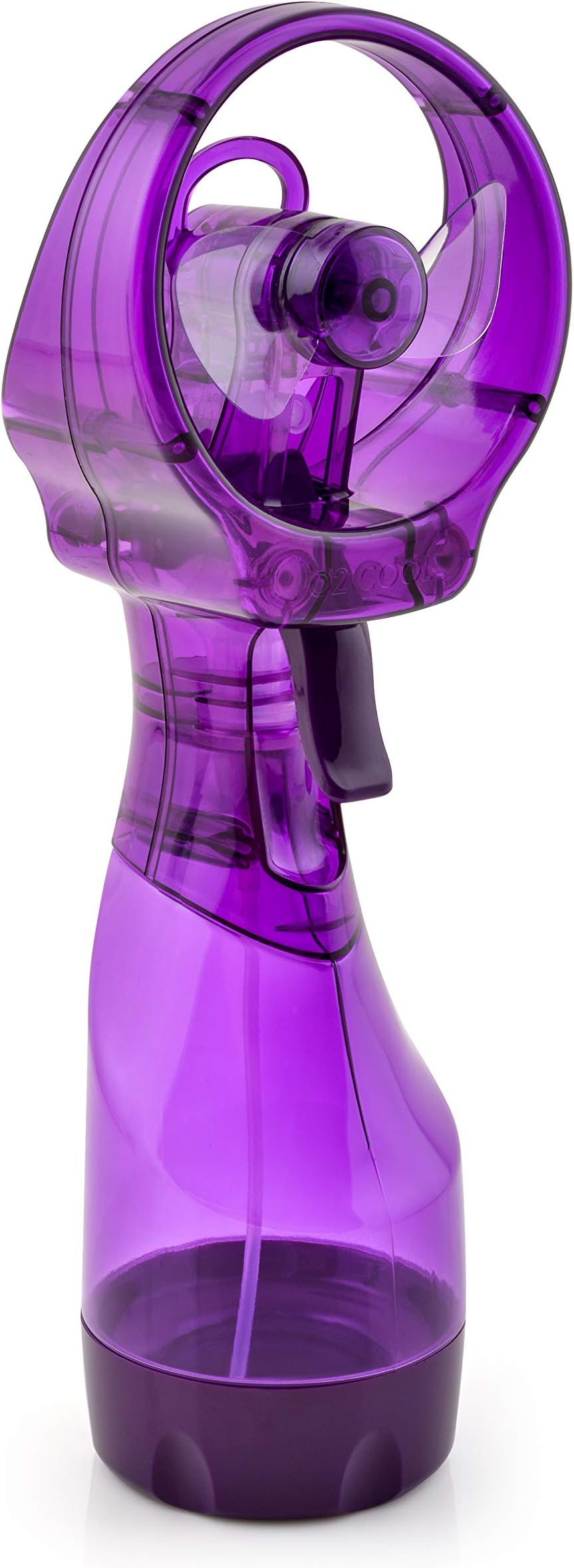 O2COOL Deluxe Handheld Battery Powered Water Misting Fan (Purple) Batteries Included