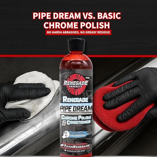 Miniatura 8 de Rebel Pipe Dream - Acondicionador y limpiador de esmalte cromado de 12 onzas para tubos de cromo, pilas, escape y todo lo demás