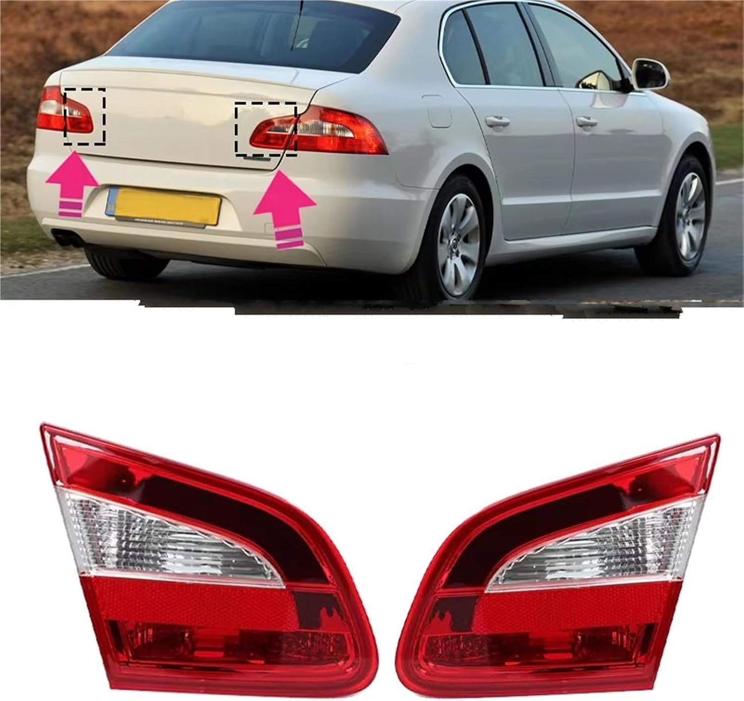 Compatible With Skoda For Superb For MK2 2008-2013 【ダブルリング】 車用リアバンパー