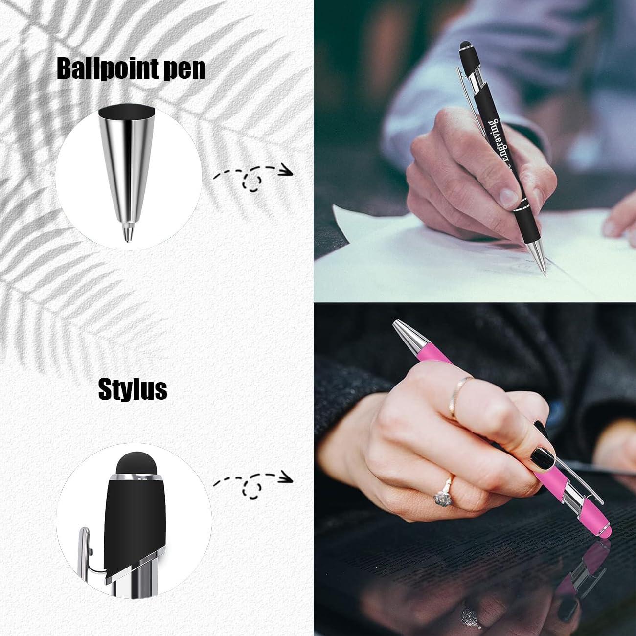 Custom Pens Personalized Pens In Bulk,Customized Black Ink Ballpoint Pens -Personalized Fountain Pen With Name And Company Logo -For Marketing, School, Company