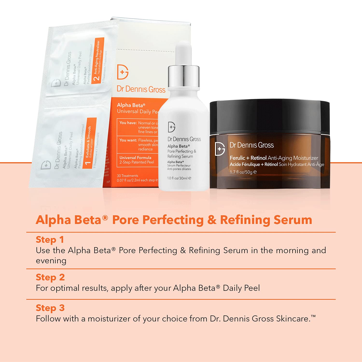 Dr. Dennis Gross Alpha Beta® Pore Perfecting & Refining Serum: for Enlarged, Clogged Pores with Excessive Oil, 1.0 fl oz - Image 8