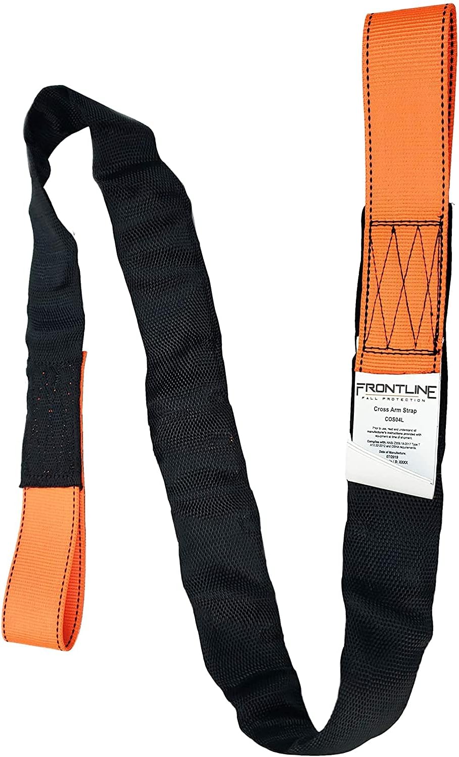Frontline COS06R Concrete Embed Anchor Strap with D-Ring End 6' | ANSI & OSHA Compliant | Pour-in Disposable Anchor | 310 lbs. Capacity | Color Orange/Black (Pack of 100)