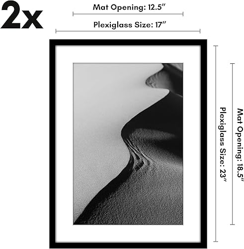 Vista 306 de Americanflat Portarretratos de 8 x 12 pulgadas con plexiglás pulido, juego de 2 portarretratos de 6 x 8 pulgadas con paspartú o para fotos de 8 x 12