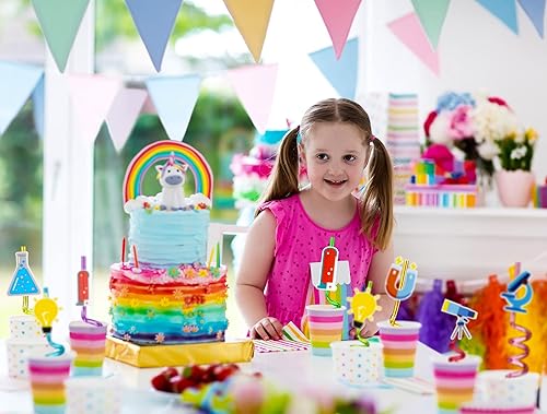 Miniatura 7 de 24 pajitas con forma de tema científico reutilizable pajitas de cóctel con decoraciones de dibujos animados suministros de fiesta de científico loco