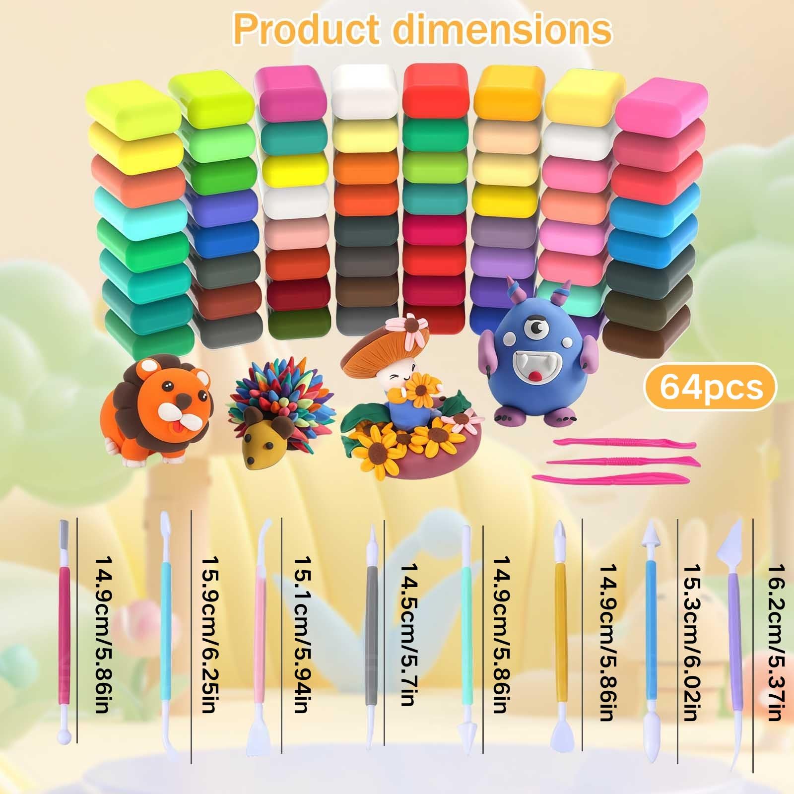 Adult Air Dry Clay, Ultra Light Magic Clay, Non-Toxic Modeling Clay & Dough, Air Dry Clay 75-Piece Set - Image 4