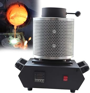 Gold Melting Furnace Kit, 1150C Fast Smelter, Electric Smelting Furnace, Gold Melting Kit with Anti Scald Mesh for Gold Silver Copper Aluminum, Metal Casting Jewelry Supplies 3kg