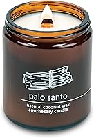 Hemlock Park Palo Santo Crackling Wood Wick Candle - Natural Coconut Wax, Handcrafted 8oz for Cozy Ambiance