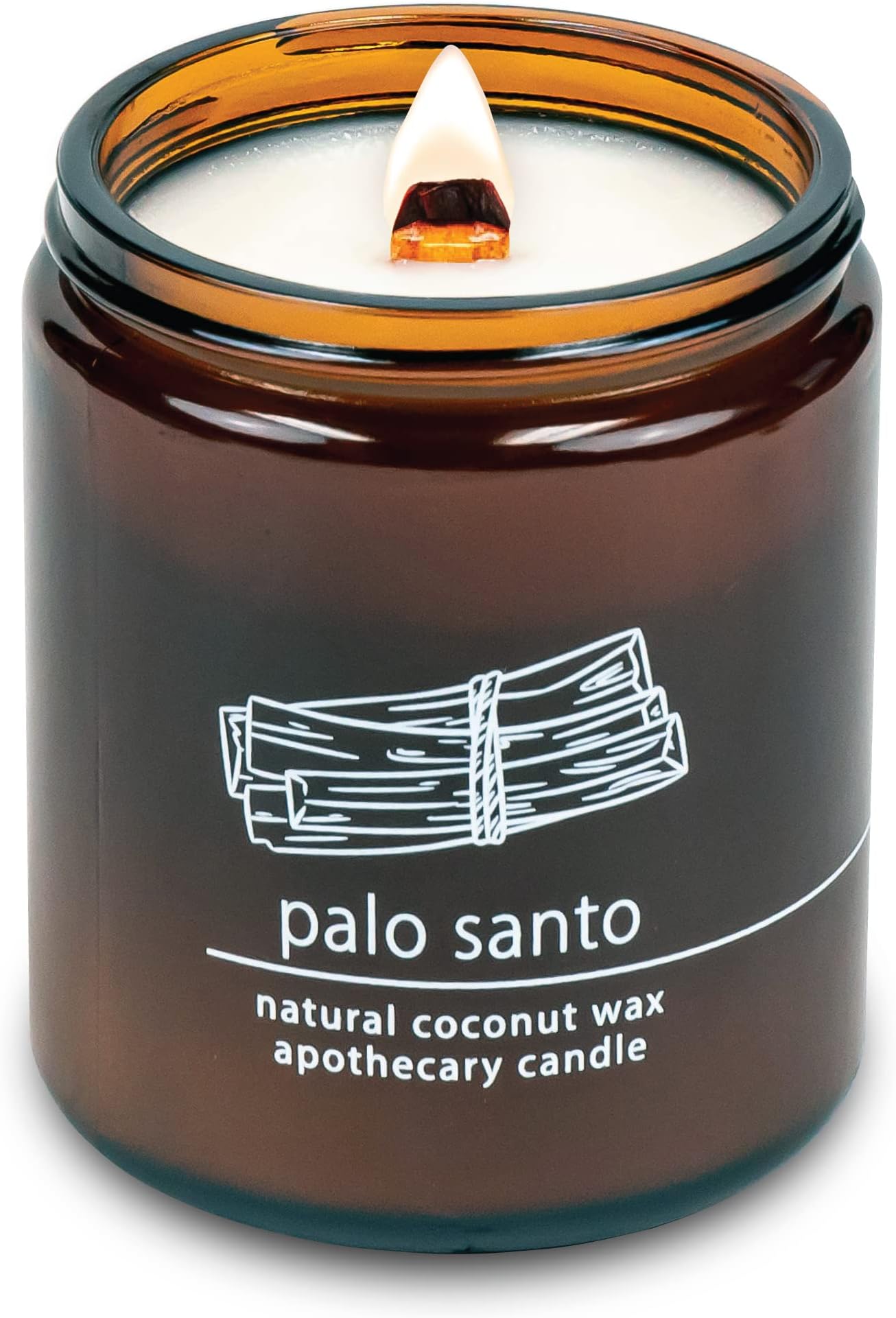 Hemlock Park Palo Santo ling Wood Wick Candle Made with Organic Coconut Wax (Standard 8 oz | 225 g)