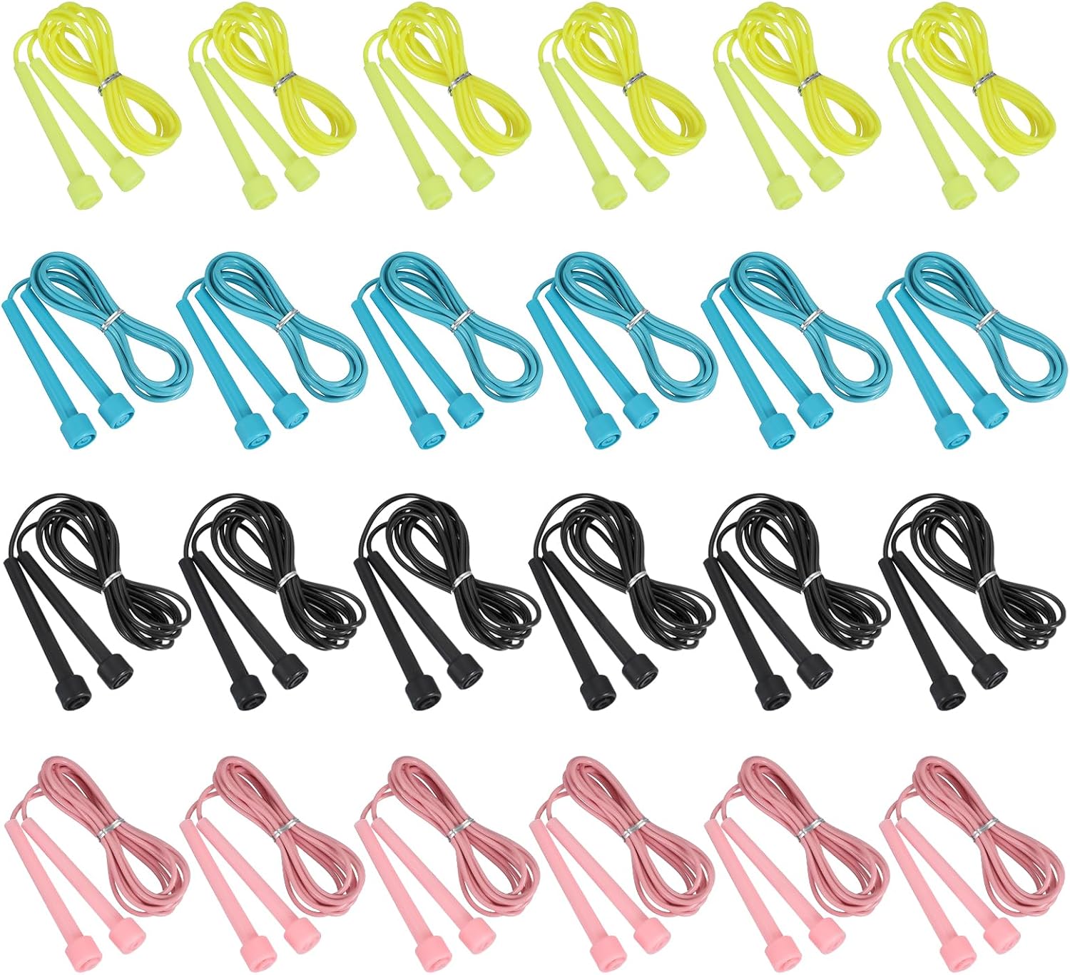 PATIKIL Jump Rope PVC, 24 Pcs Adjustable Speed Skipping Rope Tangle-Free Exercise Equipment for Workout Women Men Outdoor Training Home Fitness, 4 Color