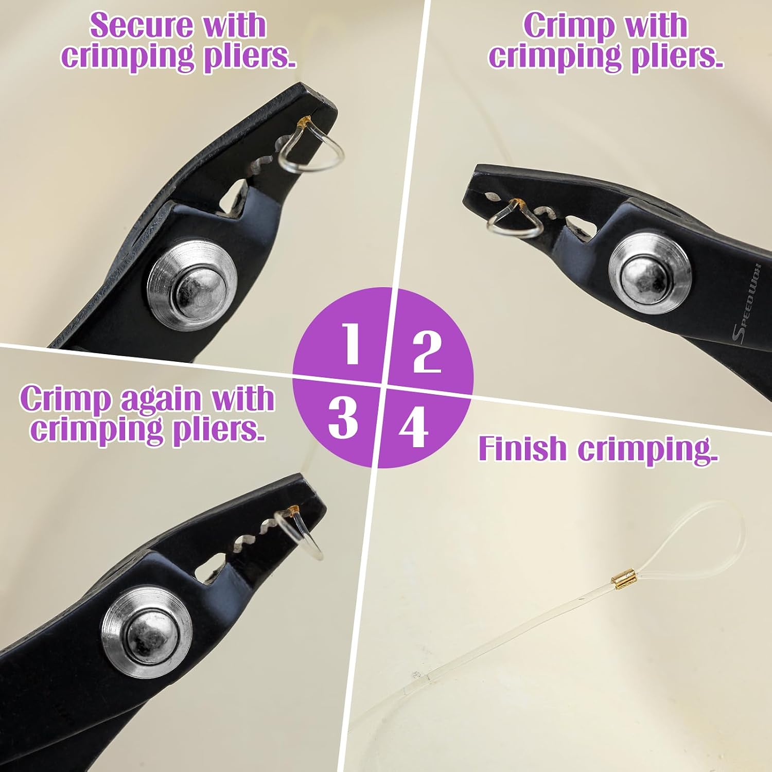 SPEEDWOX Bead Crimping Pliers for 2mm-3mm Beads and Tubes Bent 3 Holes image 3