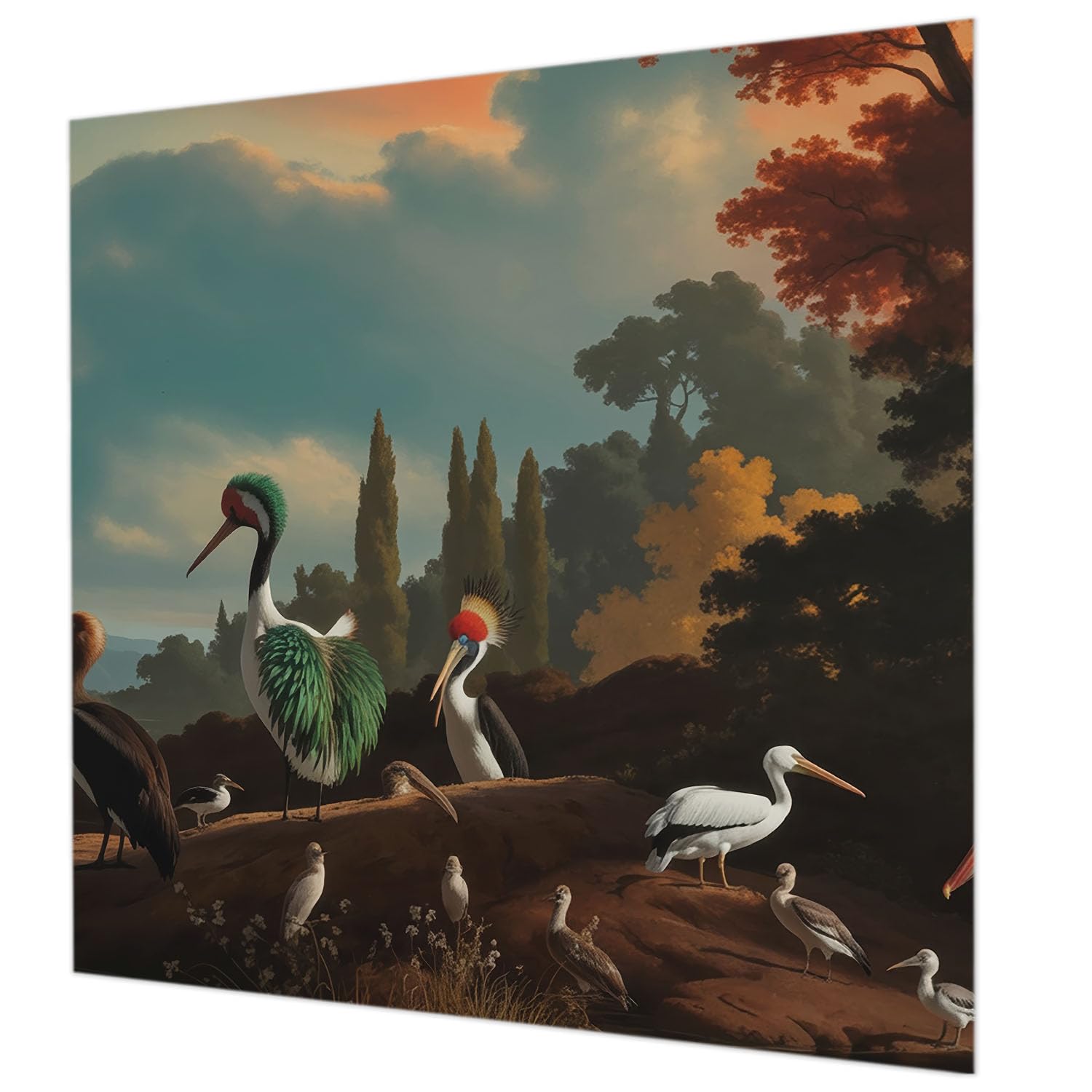 Revêtement mural intissé 250x250 cm papier peint oiseaux salon chambre