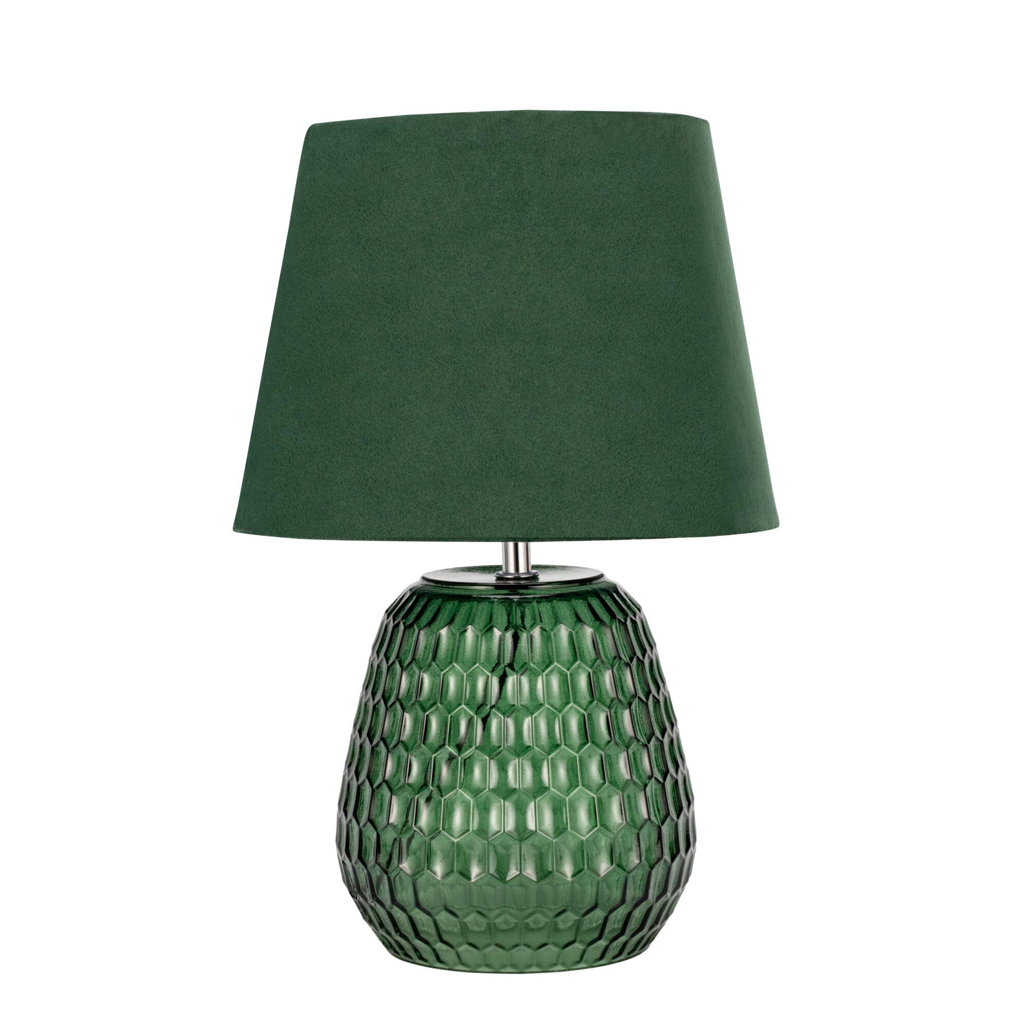 Pauleen Crystal Velours 48157 Paralume Velluto Lampada da Tavolo Max. 40W E14 Verde 230V Vetro/Tessuto