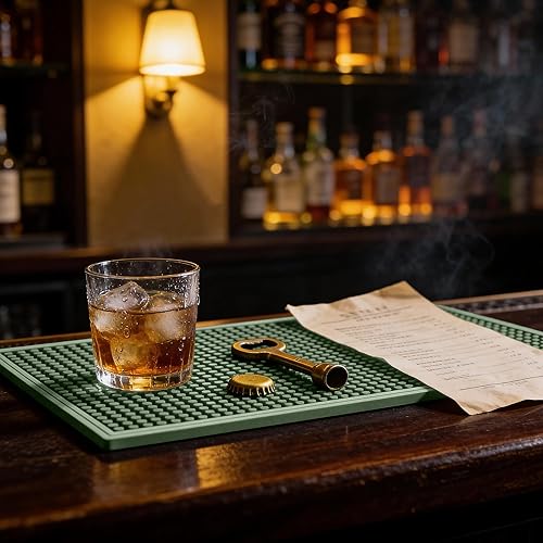 Miniatura 6 de Tapete de barra de 18 x 12 pulgadas (2 piezas) de goma para encimera y secado de platos, tapete antideslizante con diseño de flujo de aire para bar