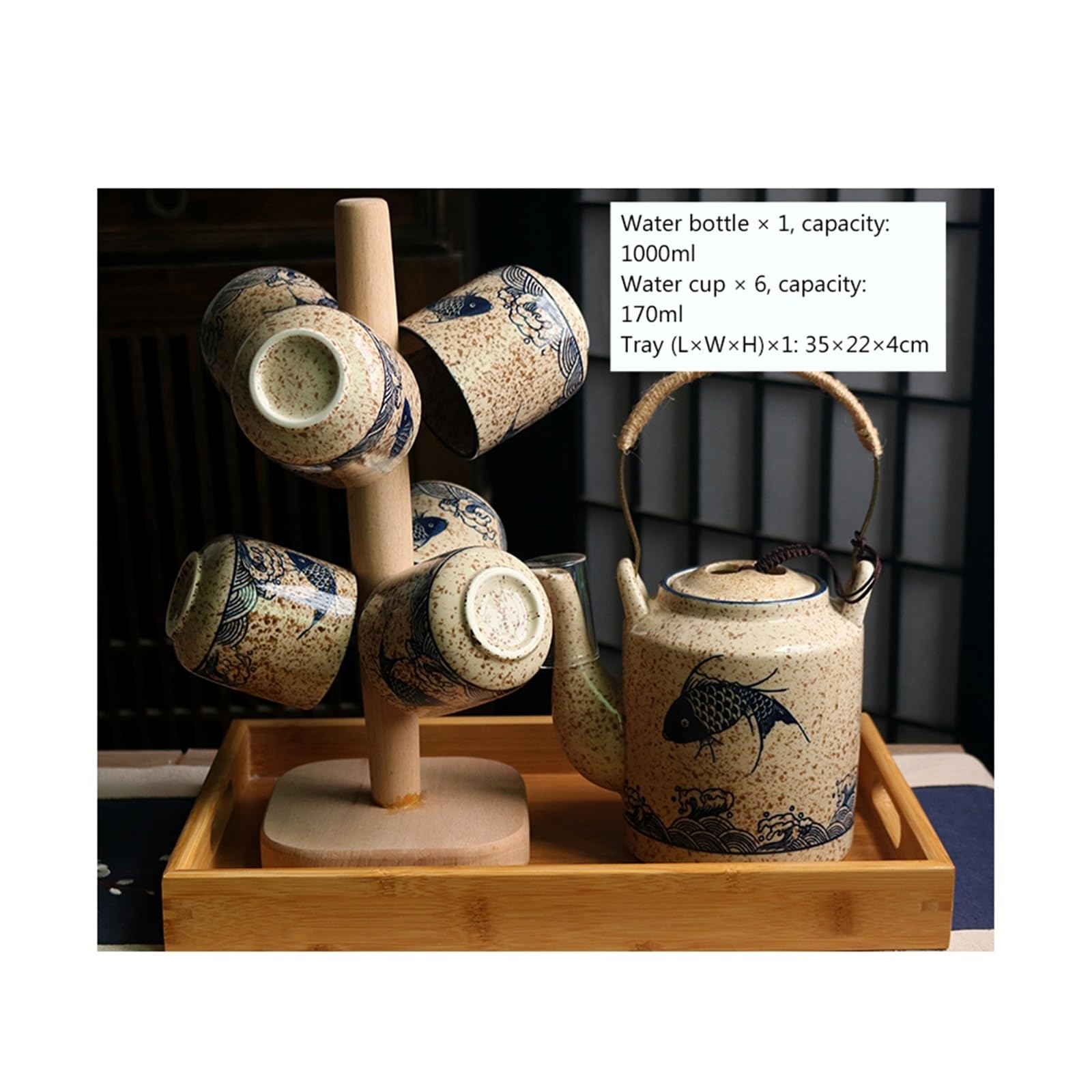dzbanek na wodę Zestaw ceramicznych czajników i filiżanek do herbaty