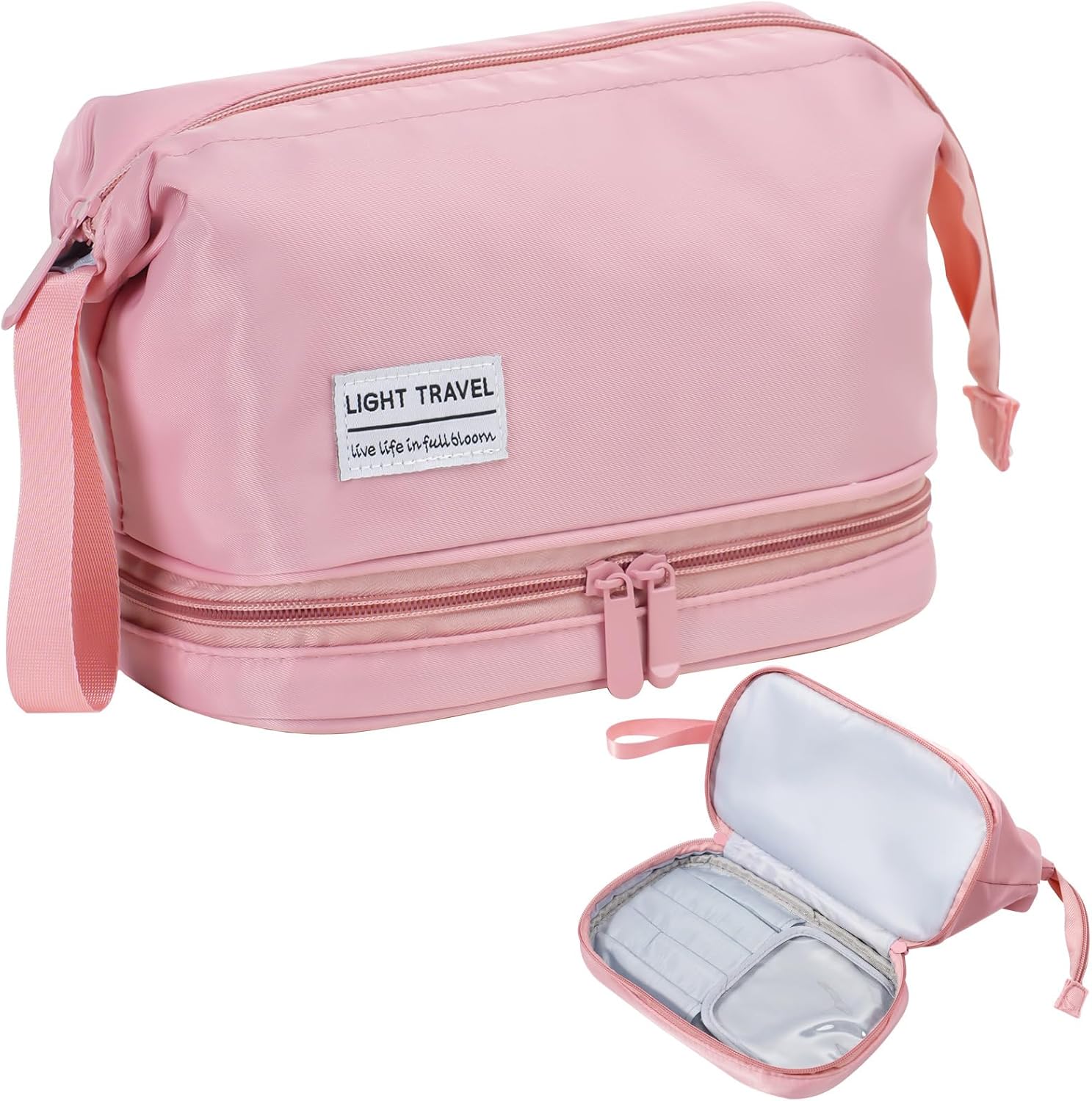 Hanging Travel Toiletry Bag for Women, Makeup Bag, Compact, sturdy, Lightweight, Waterproof, Simple and Practical, Functions As Both Cosmetic Organizer And Toiletry Bag (Woman, Blue) Blue Woman