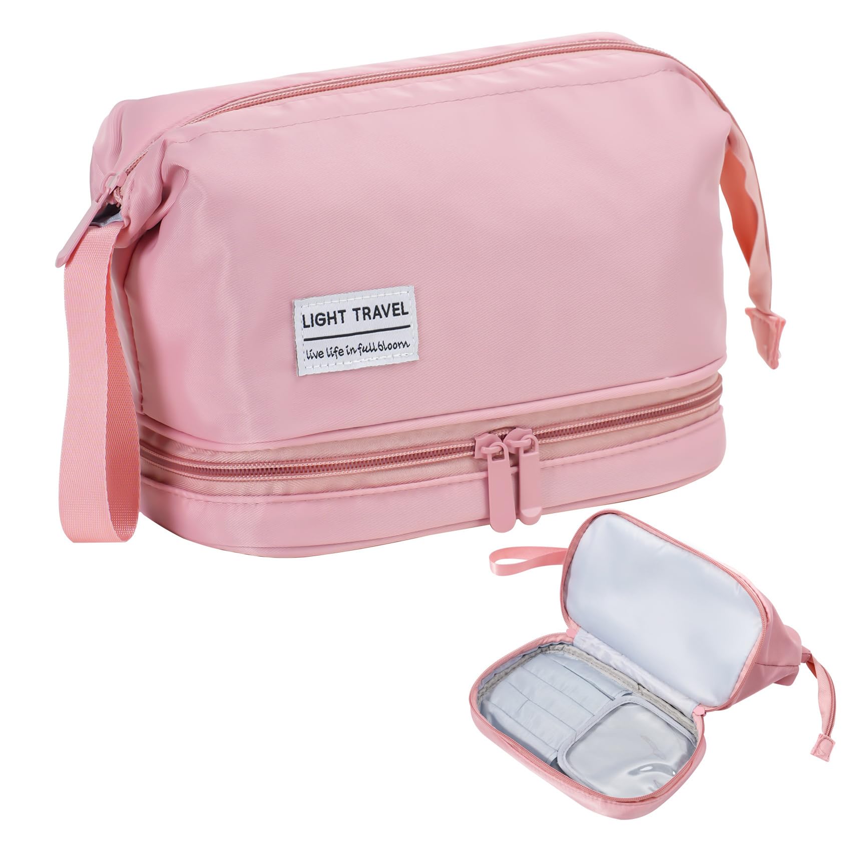 Haokuaile Hanging Travel Toiletry Bag for Women, Makeup Bag, Compact, sturdy, Lightweight, Waterproof, Simple and Practical, Functions As Both