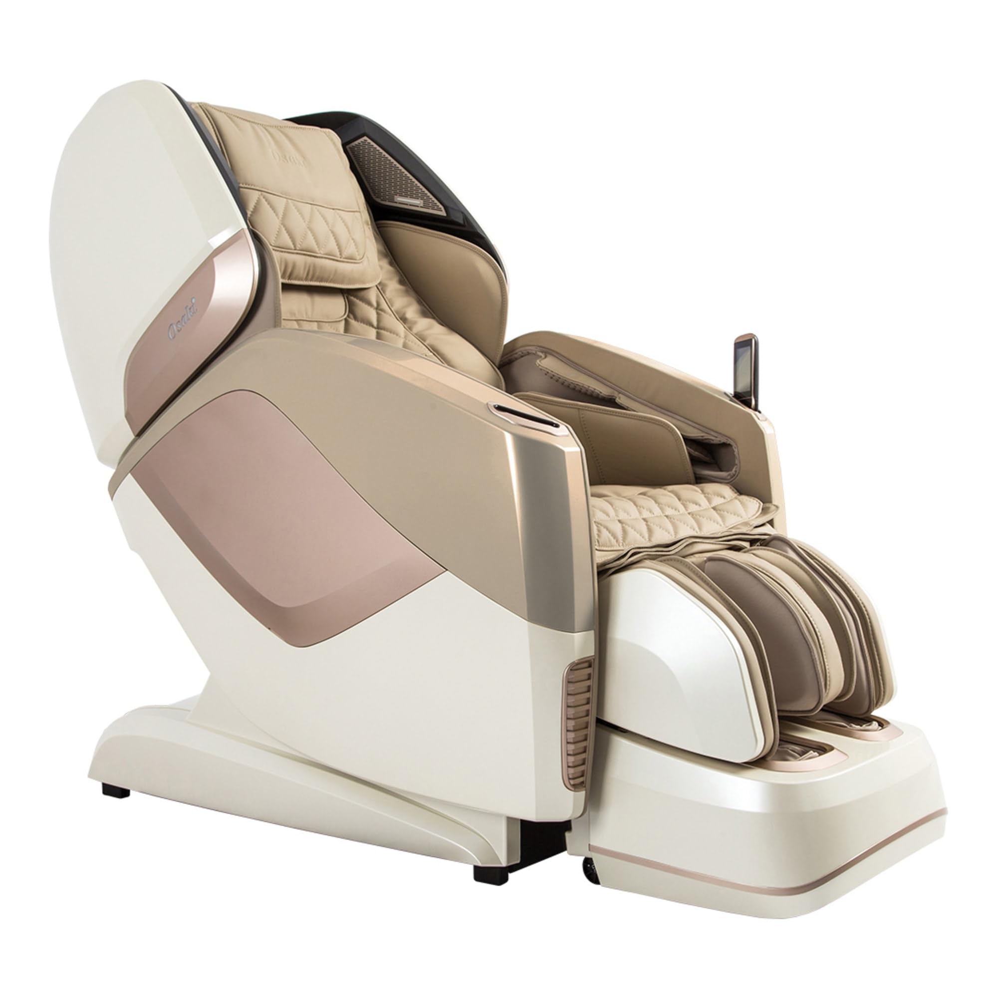 Osaki OS-Pro Maestro 4D Zero Gravity Massage Chair with Heated Rollers, L-Track Design, Touch Screen Remote (Ivory)