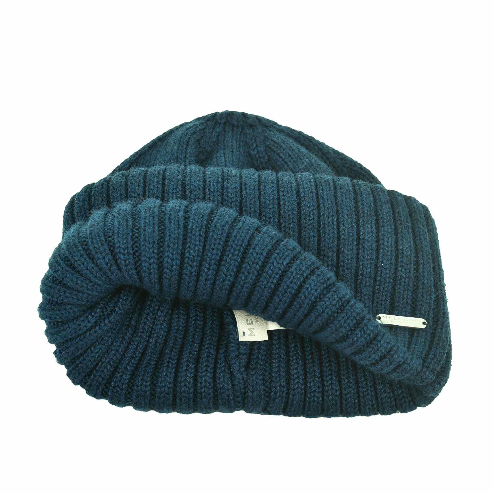 Melegari Berretto di Maglia con Risvolto, da Marina | Beanie North | Pura Lana Merino Extrafine | manifattura Italiana di Alta quaità | Unisex